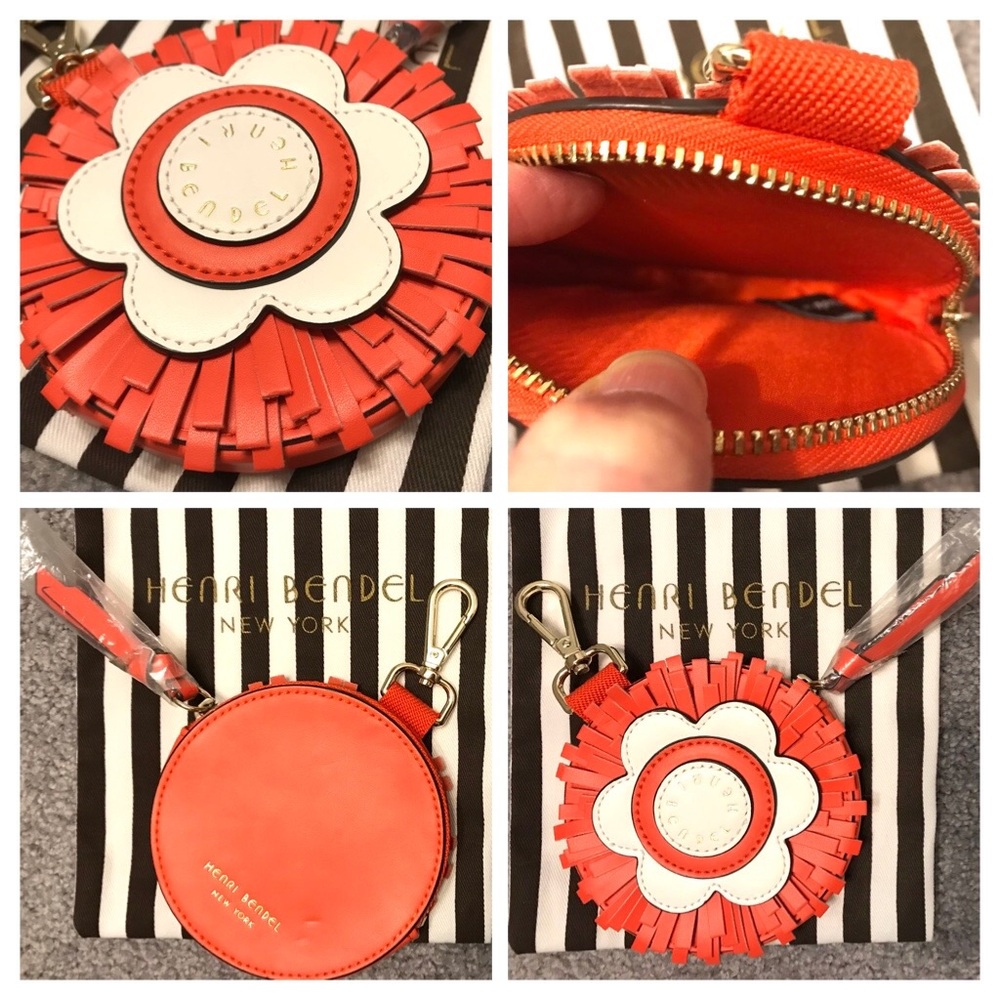 HTF🤩HENRI BENDEL Leather Flower Coin Purse